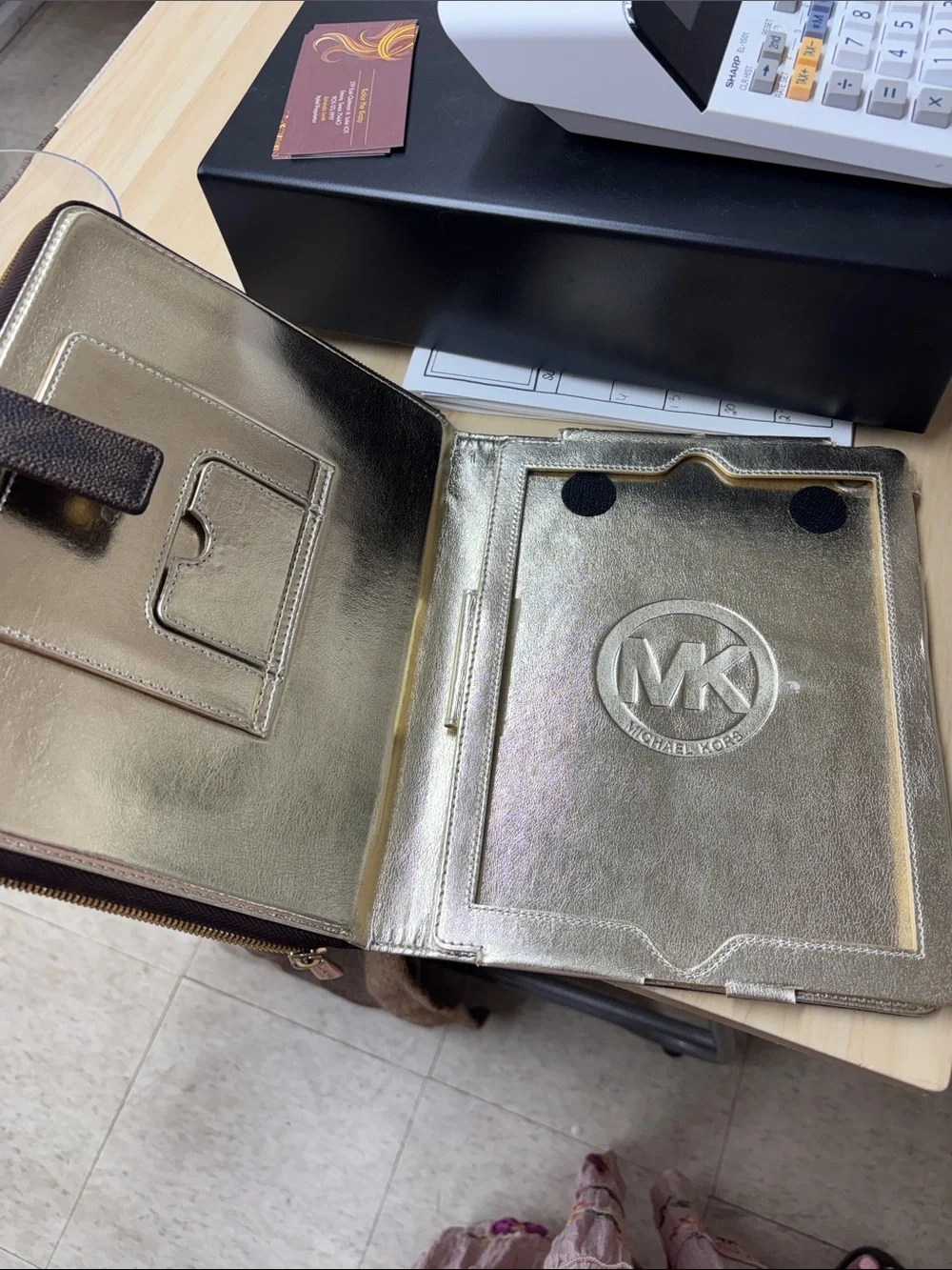 Michael Kors Brown MK Logo Backpack, Folio & Wristlet Set